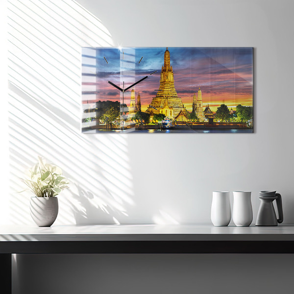 Reloj de cristal horizontal Templo en Bangkok