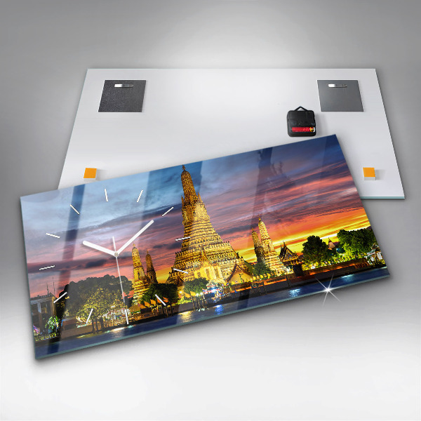 Reloj de cristal horizontal Templo en Bangkok