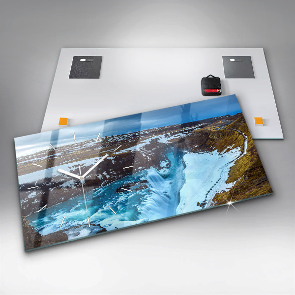 Reloj horizontal Cascada de Gullfoss en Islandia