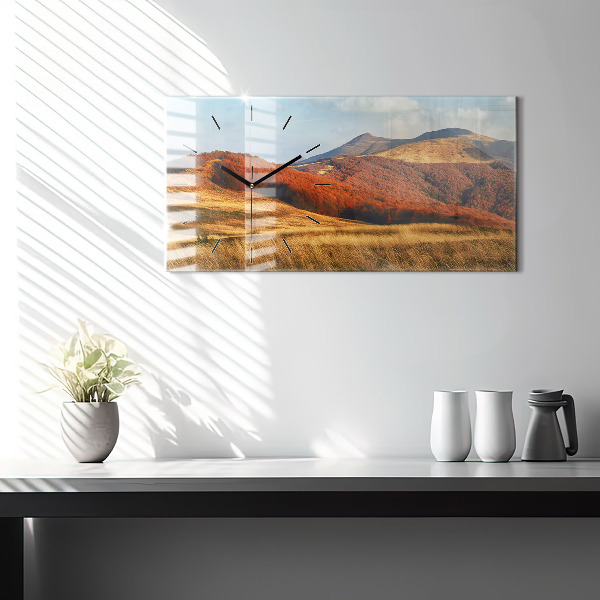 Reloj de cristal horizontal Paisaje de montaña en otoño