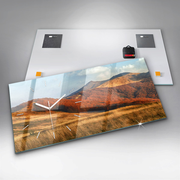 Reloj de cristal horizontal Paisaje de montaña en otoño