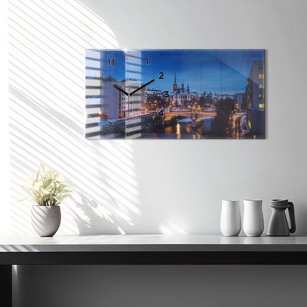 Reloj de cristal horizontal Panorama de Pilsen