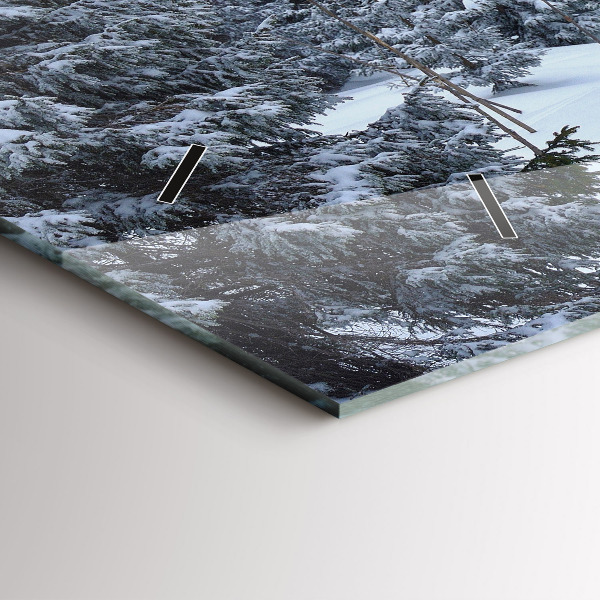 Reloj de cristal horizontal Montañas gigantes checas en invierno