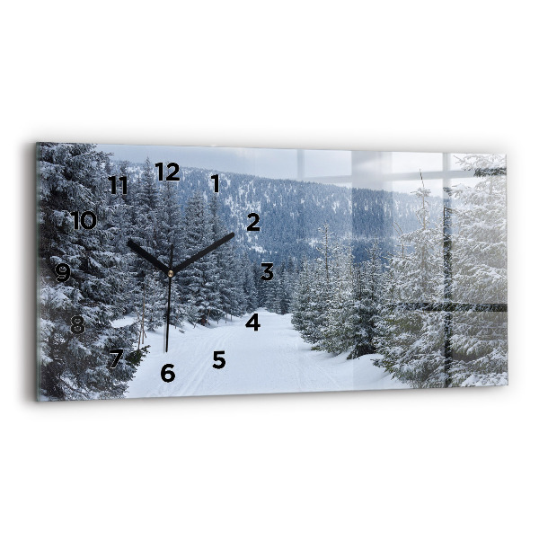 Reloj de cristal horizontal Montañas gigantes checas en invierno