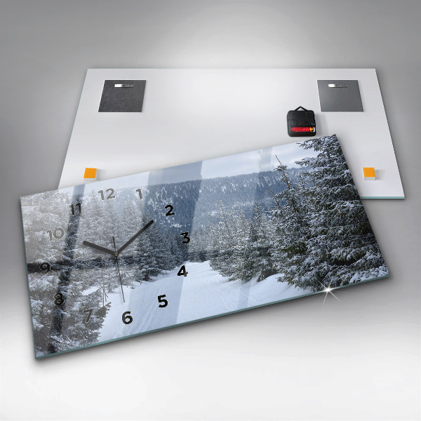 Reloj de cristal horizontal Montañas gigantes checas en invierno