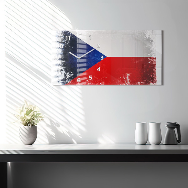 Reloj de cristal horizontal Bandera de la República Checa