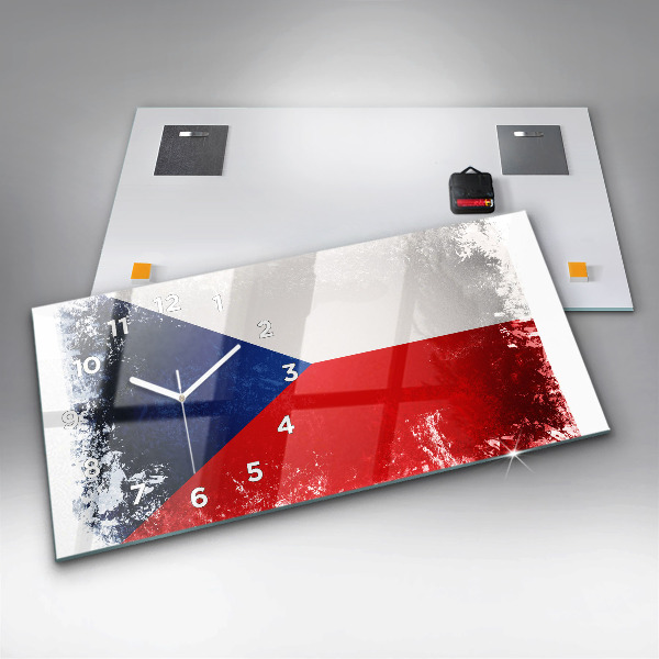 Reloj de cristal horizontal Bandera de la República Checa