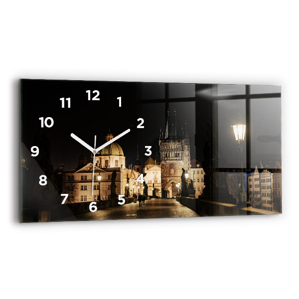 Reloj de cristal horizontal Puente de Carlos en Praga