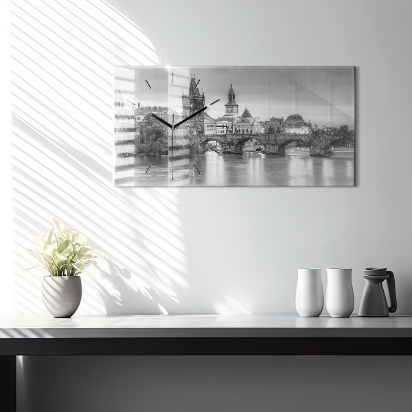 Reloj horizontal Vista del Puente de Carlos Praga