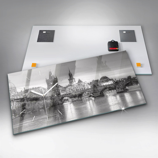 Reloj horizontal Vista del Puente de Carlos Praga