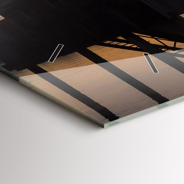 Reloj horizontal Puesta de sol sobre un lago