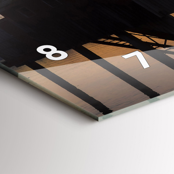 Reloj horizontal Puesta de sol sobre un lago