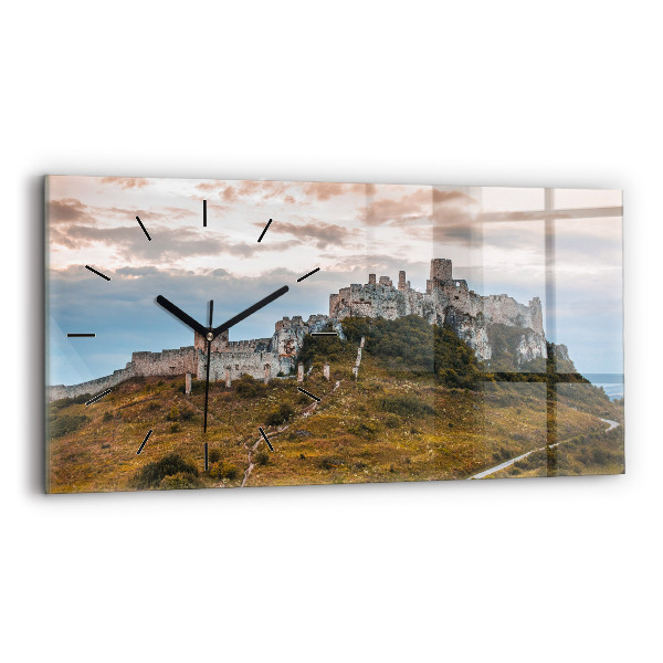 Reloj de cristal horizontal Castillo de Spiš en Eslovaquia