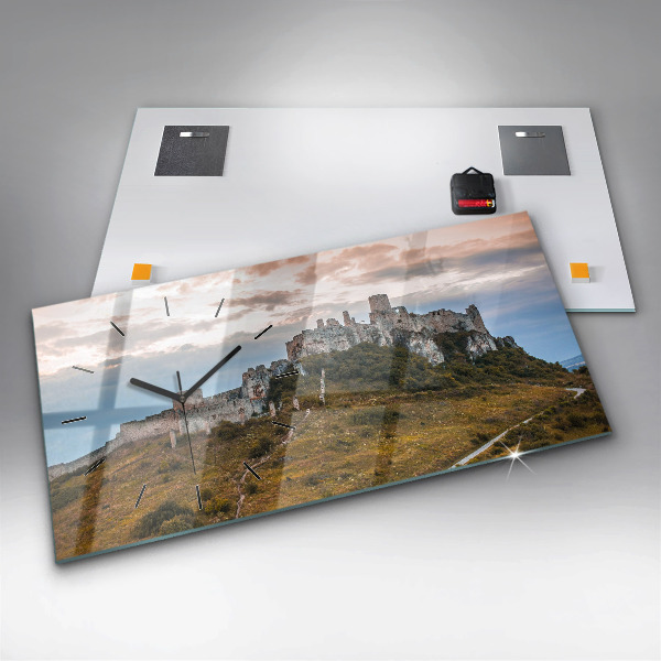 Reloj de cristal horizontal Castillo de Spiš en Eslovaquia