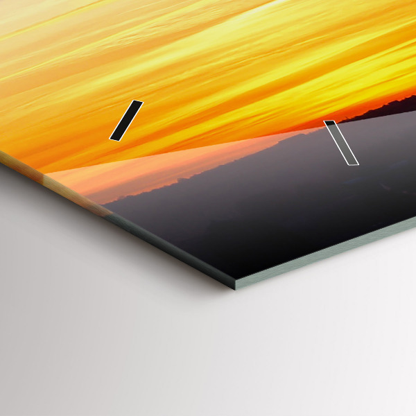 Reloj horizontal Edificio y puesta de sol