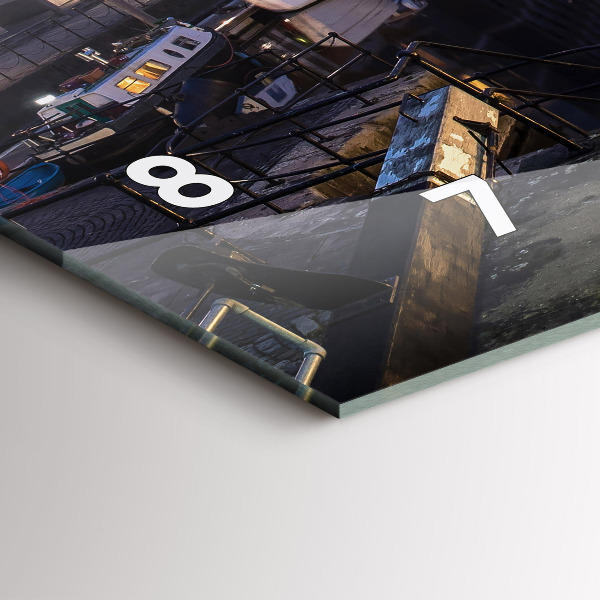 Reloj de cristal horizontal Ciudad iluminada de noche