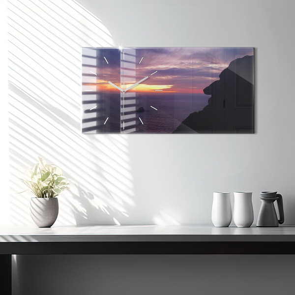 Reloj de cristal horizontal Cabeza de piedra