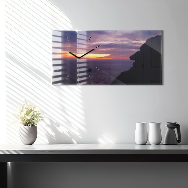 Reloj de cristal horizontal Cabeza de piedra