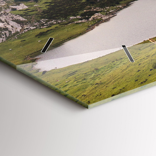 Reloj de cristal horizontal Lago y montañas de los Pirineos