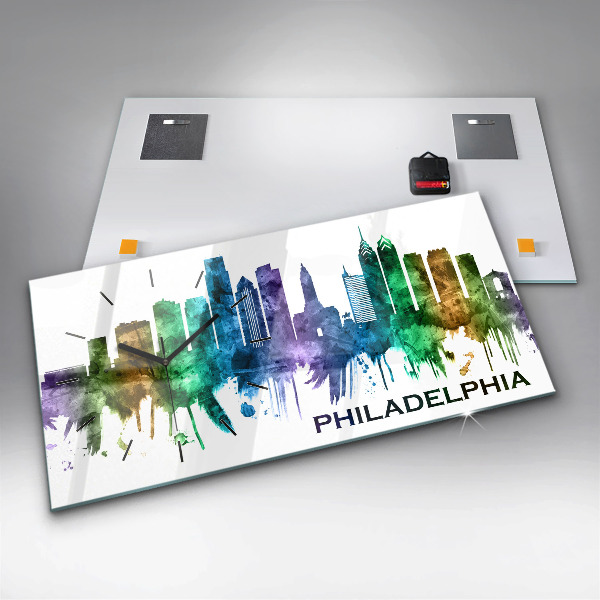 Reloj horizontal Filadelfia colorida