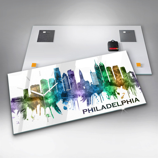 Reloj horizontal Filadelfia colorida
