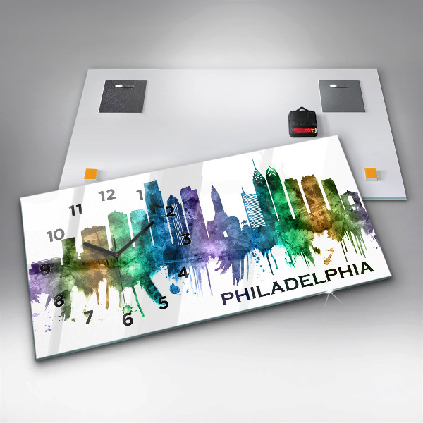 Reloj horizontal Filadelfia colorida