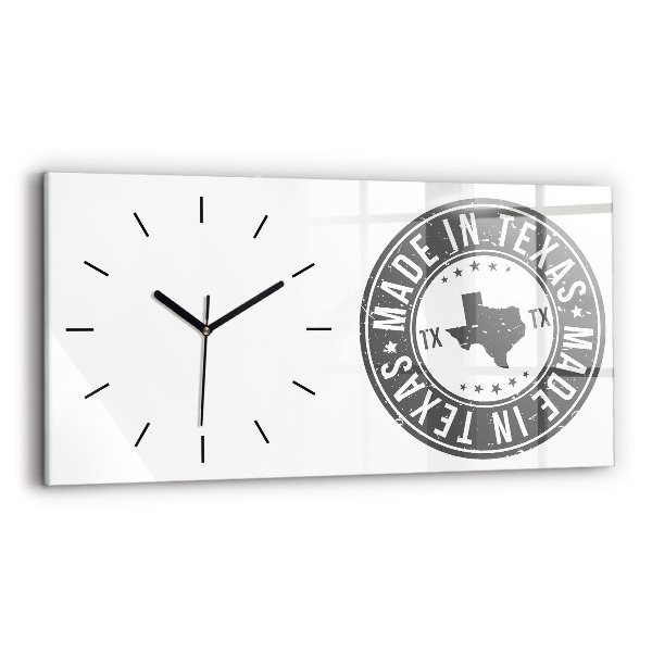 Reloj de cristal horizontal Sello de Texas