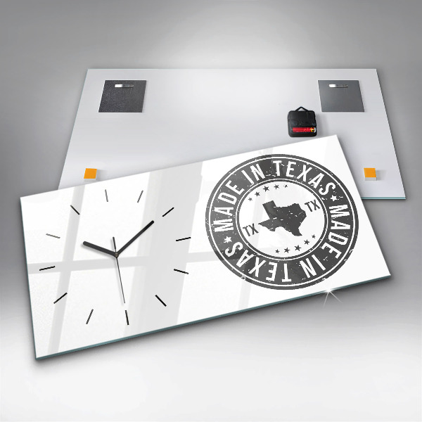 Reloj de cristal horizontal Sello de Texas