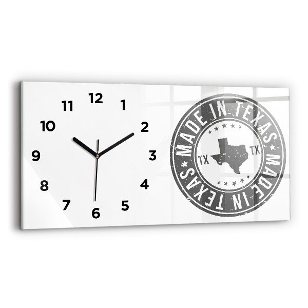 Reloj de cristal horizontal Sello de Texas