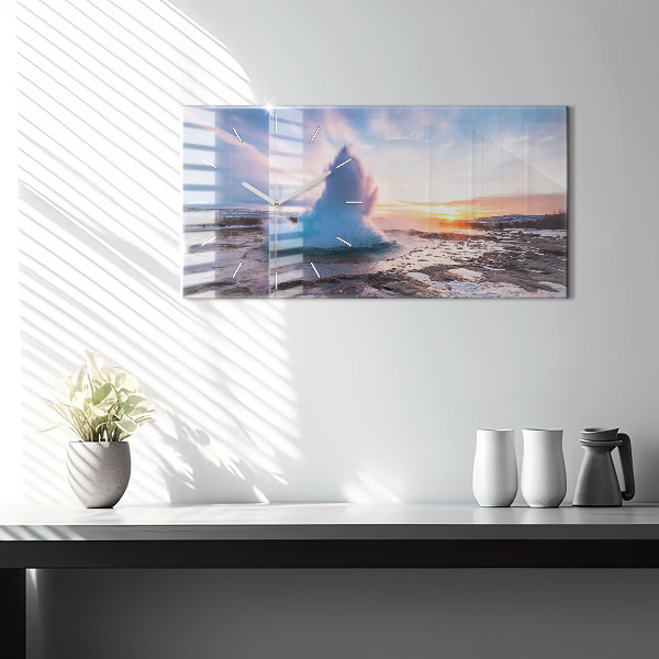 Reloj horizontal Géiser en la isla de Islandia