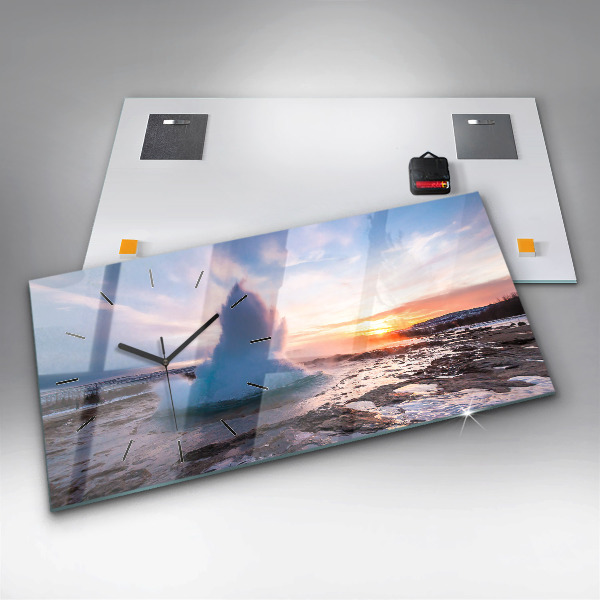 Reloj horizontal Géiser en la isla de Islandia