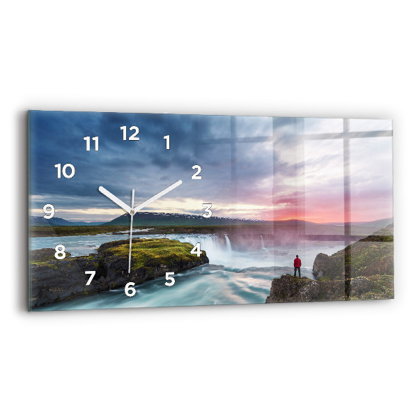 Reloj horizontal Paisaje con cascada
