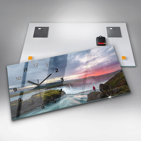 Reloj horizontal Paisaje con cascada