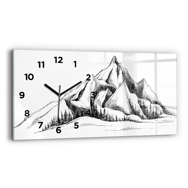 Reloj horizontal Montañas dibujadas