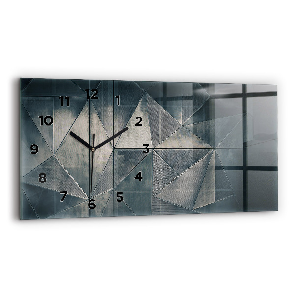 Reloj de cristal horizontal Metal triángulos abstractos
