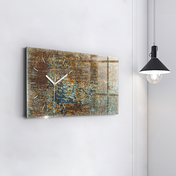 Reloj de cristal horizontal Textura de metal viejo