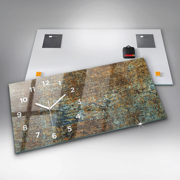 Reloj de cristal horizontal Textura de metal viejo