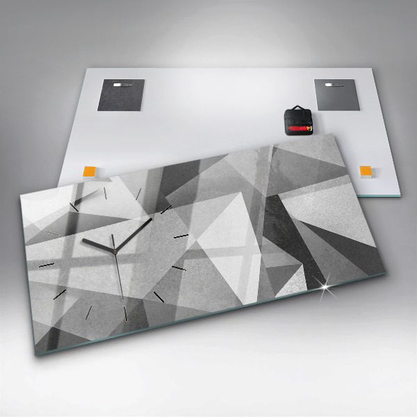 Reloj horizontal Abstracción geométrica gris