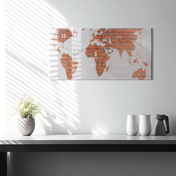 Reloj horizontal Mapamundi de ladrillos