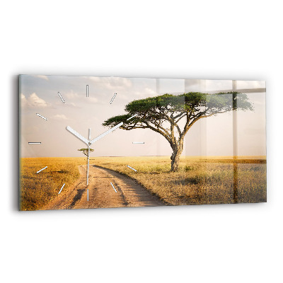 Reloj de cristal horizontal Paisaje africano