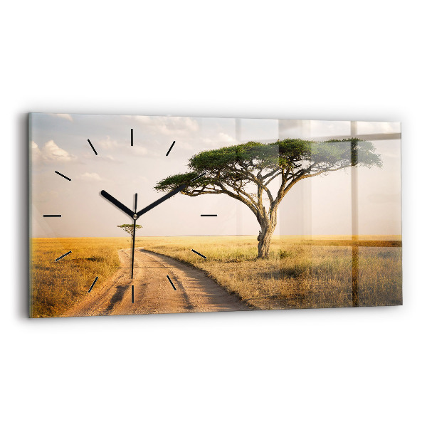Reloj de cristal horizontal Paisaje africano