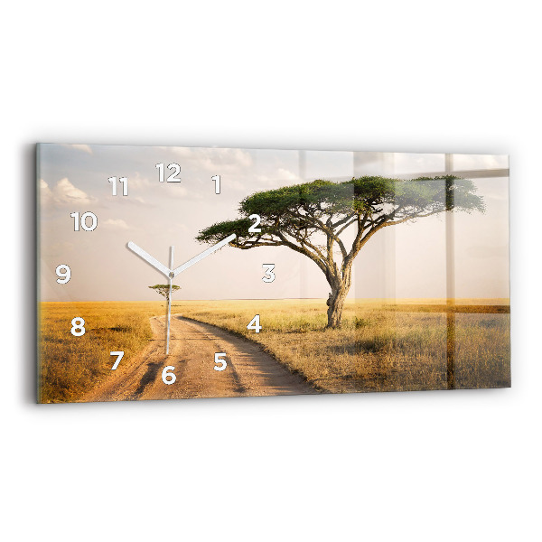 Reloj de cristal horizontal Paisaje africano