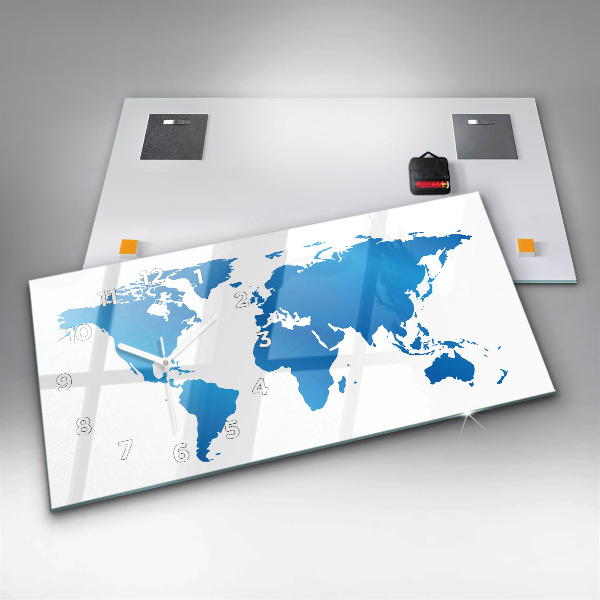 Reloj de cristal horizontal Mapamundi