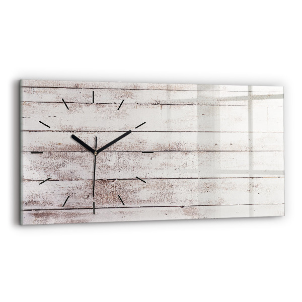 Reloj de cristal horizontal Ligeros tablones de madera