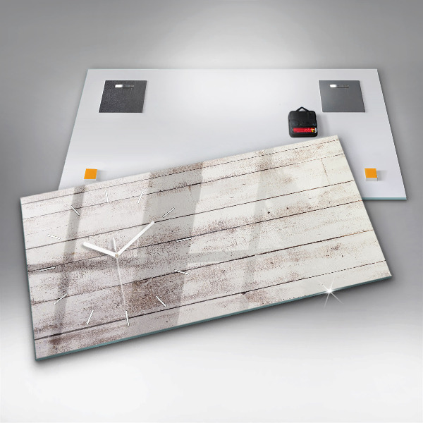Reloj de cristal horizontal Ligeros tablones de madera