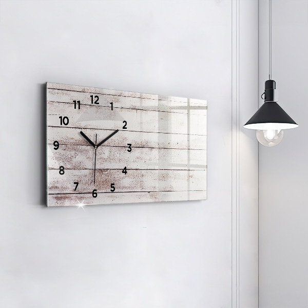Reloj de cristal horizontal Ligeros tablones de madera
