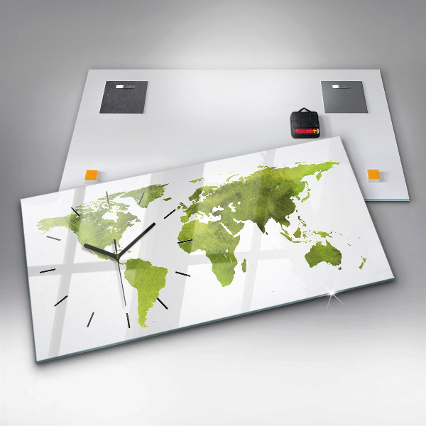 Reloj horizontal Mapamundi acuarela