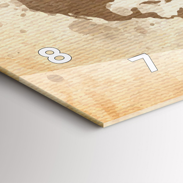 Reloj de cristal horizontal Mapamundi pintado