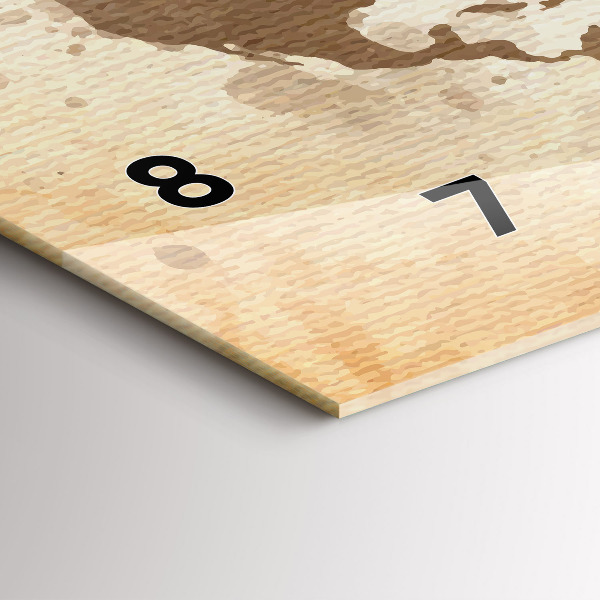 Reloj de cristal horizontal Mapamundi pintado