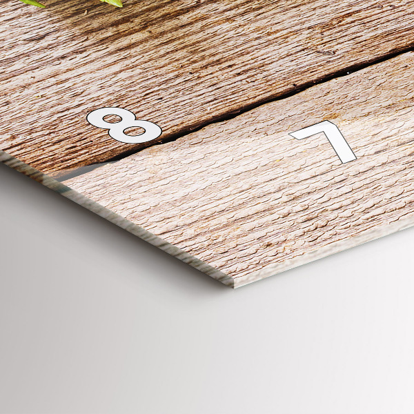 Reloj de cristal horizontal Flores sobre madera